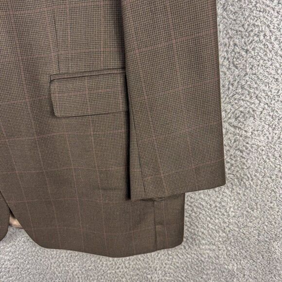 Chaps Blazer Men 42L Brown‎ Wool Cashmere Suit Jacket Business Casual Wedding - Picture 3 of 16